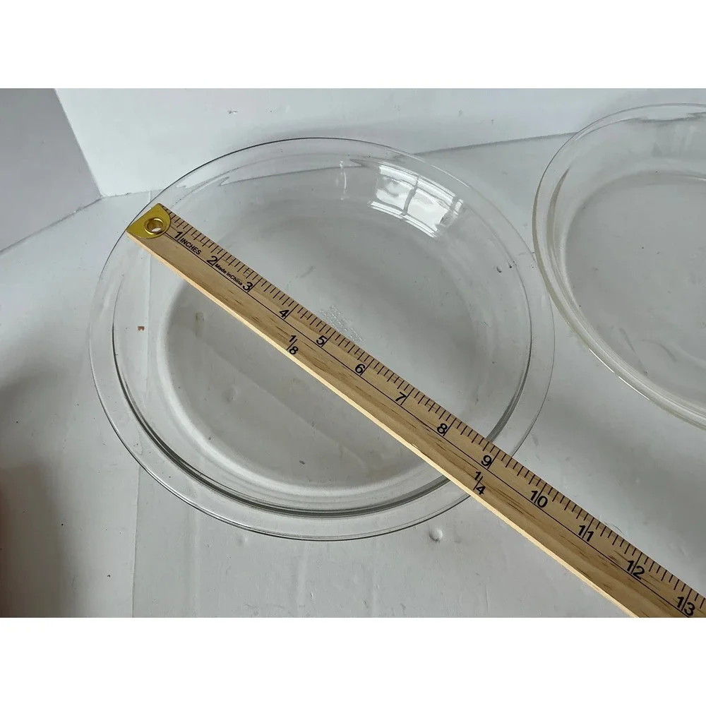 Pyrex‎ Vintage Glass Pie Plate Set of 2 Clear Baking Dish 9 Inch Kitchenware